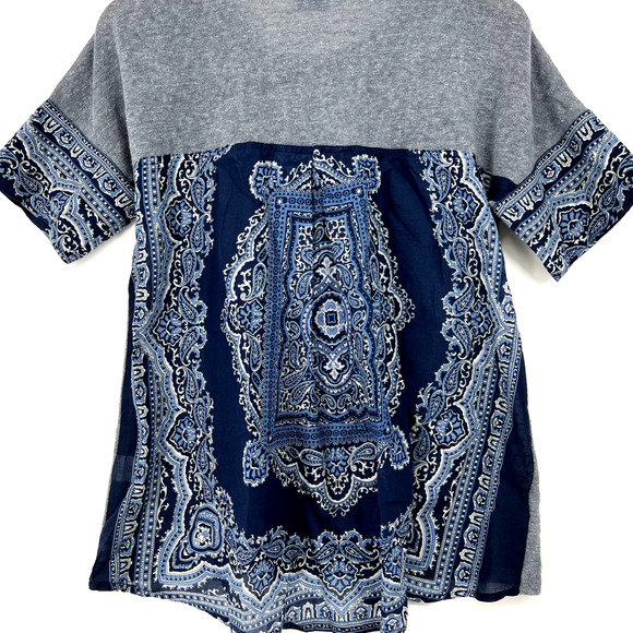 Anthropologie Postmark Bandana Mixed Media Print Top Size S - Picture 4 of 10
